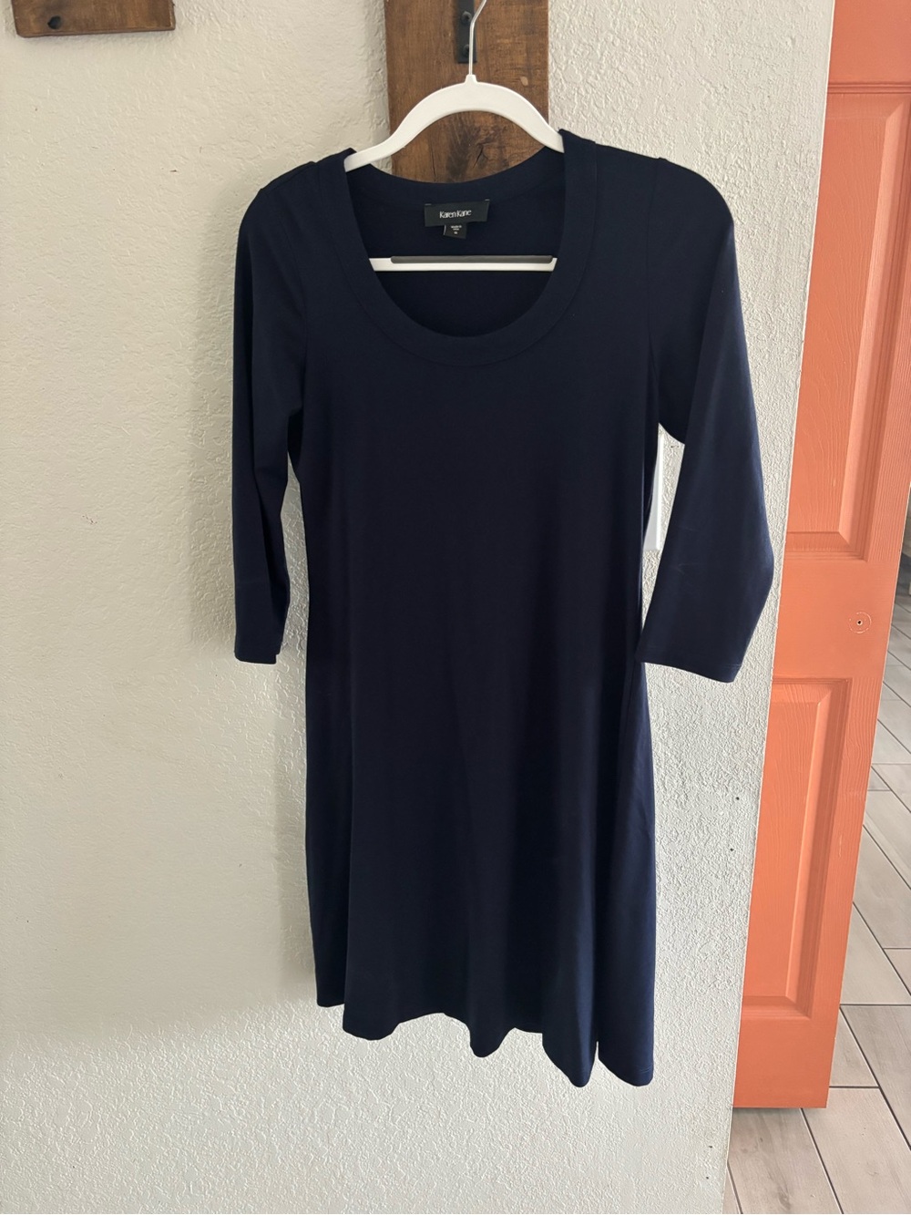 Karen Kane Navy Scoop Neck Long Sleeve Knit Dress